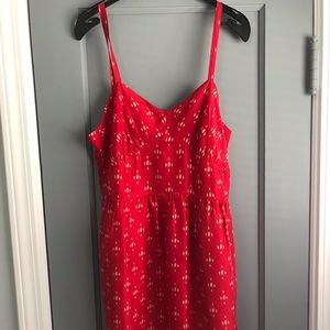 Feminine red print dress by Jcrew